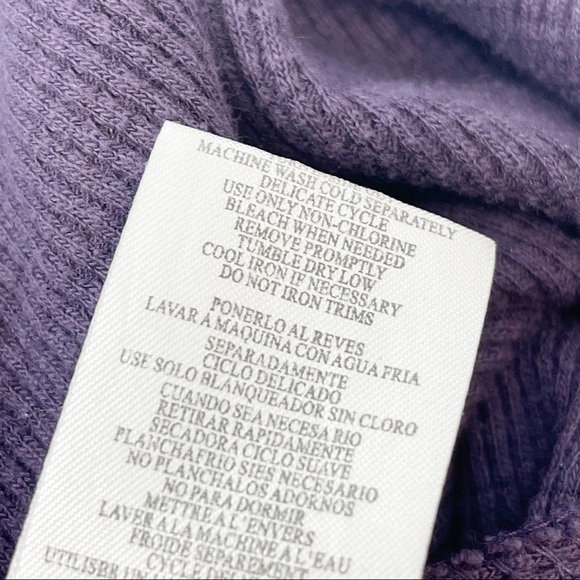 🍀LUCKY BRAND Women’s Purple Thermal Waffle Knit Kangaroo Pocket Hoodie Size M - Picture 10 of 10